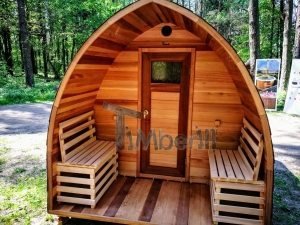 Gartensauna iglu design red cedar