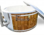 Badefass gfk Thermoholz mit integriertem Ofen Wellness Royal 12 Badefass gfk Thermoholz mit integriertem Ofen Wellness Royal