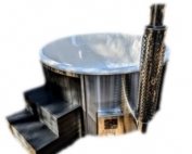 Badezuber Badefass GFK mit WPC Verkleidung 6 Badezuber Badefass GFK mit WPC Verkleidung