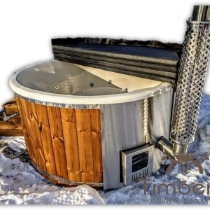 Badezuber Badefass Hot Tube mit Whirlpool Holzofen - TimberIN