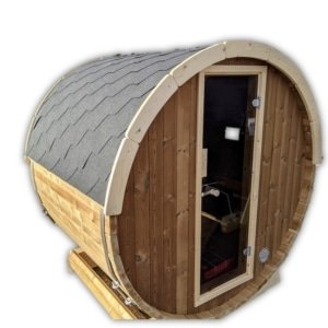 Fasssauna-Saunafass Mini 2-4 Personen mit Glasfront